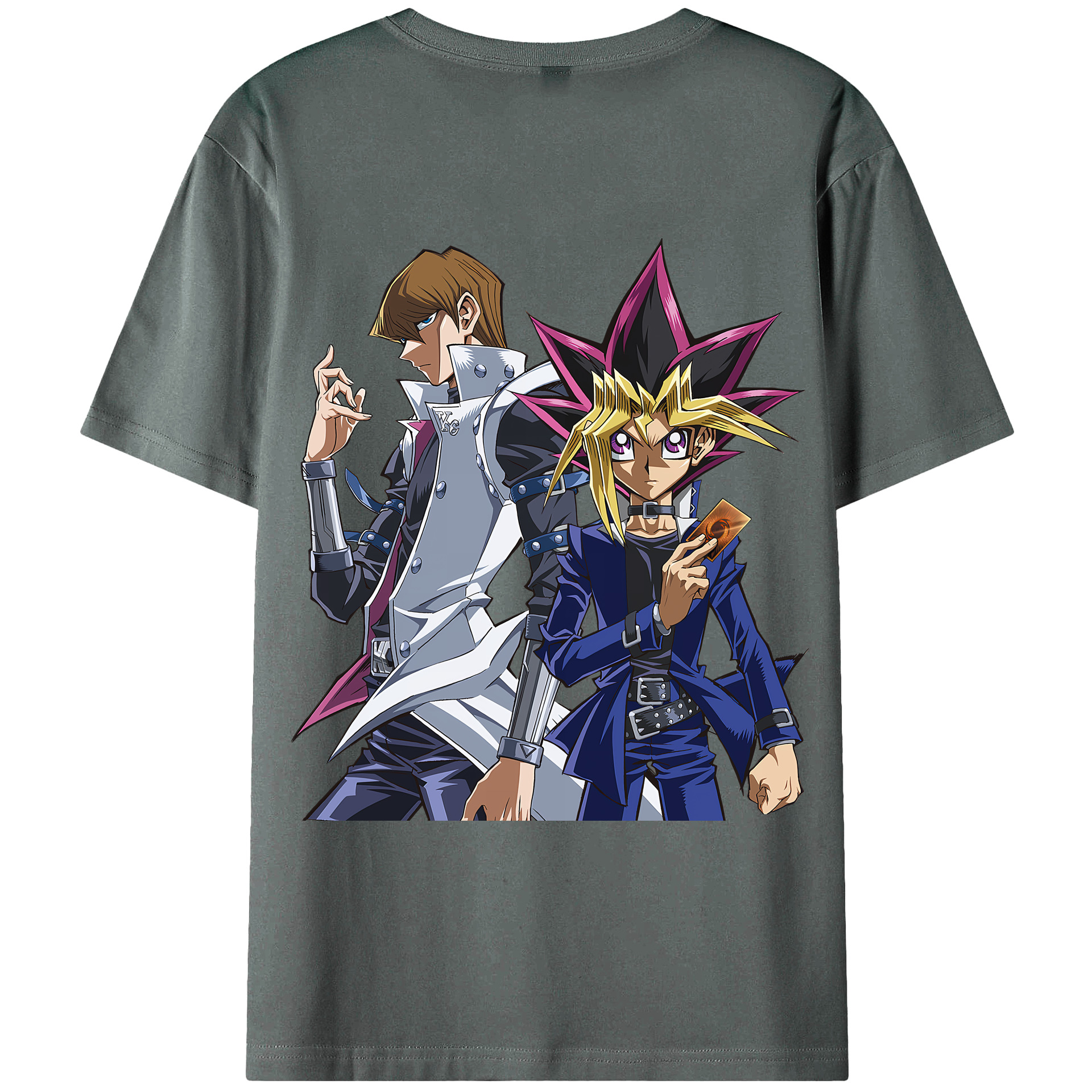 （画像用） 遊☆戯☆王 Yu-Gi-Oh! 綿100％ メンズ半袖Tシャツ（バックプリント） 通気性